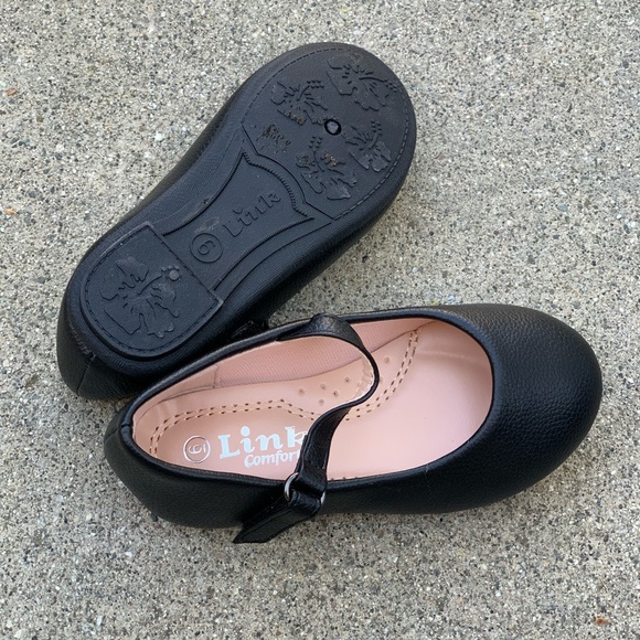 Infant Toddler Black Velcro Plain Ballet Flats - Picture 4 of 4